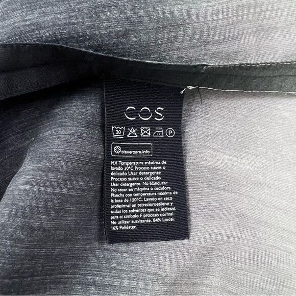 COS Women's Halter Neck Sleeveless Ombre Print Tunic Blouse Gray Size 4 - Picture 10 of 13